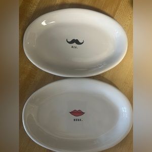 Rae Dunn HIS and HERS Platters/Plate Set